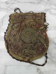Antika Osmanlı Saray İşi Tuğralı Suzani İşçilikli Altın - Para Kesesi