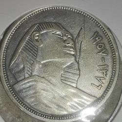 MISIR  1957   10   PIASTRE  GÜMÜŞ  7  GRAM
