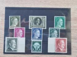 Nazi Almanya'sı Dönemi Hitler Portreleri ve Propaganda Pulları (9 Adet) – Damgasız- MNH