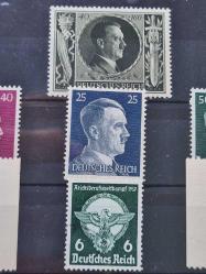 Nazi Almanya'sı Dönemi Hitler Portreleri ve Propaganda Pulları (9 Adet) – Damgasız- MNH