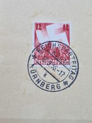 1936 Yılına ait Nazi Almanyası “Reichsparteitag Nürnberg” Özel Damgalı 2’li Pul Seti (On Piece)