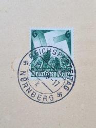 1936 Yılına ait Nazi Almanyası “Reichsparteitag Nürnberg” Özel Damgalı 2’li Pul Seti (On Piece)