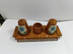 P48----1960'LAR AHŞAP TUZLUK BİBERLİK SET