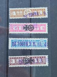 Nazi Almanyası Dönemi Deutsche Arbeitsfront (DAF) Aidat Pulları – 4’lü Orijinal Set (1930’lar-1940’lar)