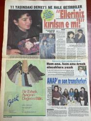 HAFTA SONU GAZETESİ DOĞUM GÜNÜ HEDİYESİ ( Turkish Newspaper ) - 20 MART 1987 - TAM TAKIM 8 SAYFADIR -Rauf Denktaş-Leyla Somer-Ali Dokuzer-Demet-Özcan Köknel-Adnan Kahveci-Suna Yıldızoğlu-Çetin Alp-Orhan Gencebay-Abdi İpekçi-Sema Yunak-Zeki Alasya-Hülya Avşar-Sibel Turnagöl-Mahmut Tuncer-Fatma Girik-Aynur Aydın-Tarık Akan-Cem Davran-Julio Iglesias-Yolanda Adnan Karaca Denktaş’ın belalısı-Bu dostluktan maraz doğacak-Hem korkuyor hem-Yavru Vatan’ın milli damat’ı seks yıldızının kollarında-11 yaşındaki Demet’i ne hale getirdiler-Elleriniz kırılsın e mi-Hem ona hem onu örnek alacaklara yazık-ANAP’ın son transferleri-Gencebay’dan 100 milyon ödül-Dillere düşen yasak aşk-Eylül’ün katilleri-Garantili güzeller-Bir oturak aleminin hazin sonu-Julio’nun aşkı Bizimkiler’in kollarında-Adnan’ın hayır diyemediği genç kız-Bağıra çağıra fabrikatör oldu-Karaca’nın hayatından sildiği 2 yıl-Aynur’dur ne yapsa yeridir 3-5 kuruş için bu yavruya ruj sürmeyi çekenler-Yok mu bu sübyanları sömürenlere engel olaca