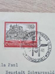 20 Nisan 1941 VARŞOVA ÖZEL DAMGALI GENEL HÜKÜMET (GENERALGOUVERNEMENT) RESMÎ ZARF