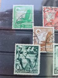 Nazi Almanyası Dönemi Damgalı Propaganda / Luftpost / Zeplin Pulları (Toplu Lot)