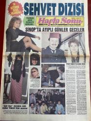 HAFTA SONU GAZETESİ DOĞUM GÜNÜ HEDİYESİ  ( Turkish Newspaper ) - 10 NİSAN 1987 - TAM TAKIM 12 SAYFADIR -Arzu-Figen Say-Yılmaz Duru-Türkan Şoray-Faruk Peker-Burçin Orhon-Sezen Aksu-Ahu Tuğba-Halis Kalkavan-Semiha Yankı-Recep Kaymak-Rüçhan Adlı-Türkan Şoray-Melike Zobu-Sibel Turnagöl-Zeki Müren-Selami Şahin-Ünsal Kubat-Orhan Gencebay-Cüneyt Arkın-Sibel Gökçe-Nazan Şoray-Nilüfer Şehvet dizisi-Sinop’ta ayıplı günler geceler-İşte ilk Gramofon Avrat-İrlandalı eniştemize ihanet-Sinemacılar kokteylinin şarkıcı yıldızı-Kanlı aşkta son raunt-100 milyonluk şov-Gangster’in yalnız kızı-Hayatı dram-Çapkın türkücünün gizli evliliği-Yeşilçam’da bir yüz karası-Homoseksüel şarkıcıları bastılar-Fıstık gibi aktörler TV setinde seks skandalı-Figüran Arzu rezaleti açıkladı-Burçin Orhon ilk erkeği Faruk Peker’i unutmuyor-Sezen’i paylaşamıyorlar-Ahu’ya başkentte bir dayak daha-Kafası iyileşti yüzü şişti dikişleri alındı-Roma’da yılbaşı-Aynur Aydan-Hasan Fehmi Güneş-Yüksel Uzel-Engin Çağlar-Zeki Müren’-Ac
