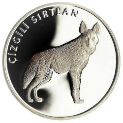 Türkiye’nin Hayvanları Serisi No.4 ''Çizgili Sırtlan'' 2005 (Gümüş) Darphane Hatıra Parası ''SERTİFİKALIDIR'
