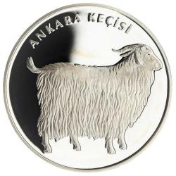 Türkiye’nin Hayvanları Serisi No.6 ''Ankara Keçisi'' 2005 (Gümüş) Darphane Hatıra Parası ''SERTİFİKALIDIR'