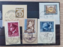 Nazi Almanyası Dönemi 1942-43 Alman Reich Propaganda / Posta Tarihi “ON PIECE” Damgalı Set (5’li Grup)