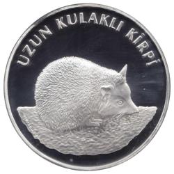 Türkiye’nin Hayvanları Serisi No.10 ''Uzun Kulaklı Kirpi'' 2005 (Gümüş) Darphane Hatıra Parası ''SERTİFİKALIDIR'