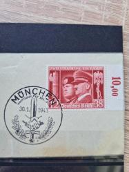 Nazi Almanyası / III. Reich Propaganda Pul ve Özel Damga (Wien 1941 – München 1941 – Wien 1944) 3’lü Set / Orijinal Dönem / Hitler – Mussolini