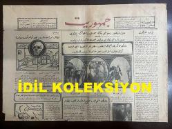 Osmanlıca Cumhuriyet Gazetesi, Orijinal Dönem Basım, (Ottoman Newspaper) - 8 Ağustos 1926 - Sayı: 807 - Hicri: 28 Muharrem 1344 - Dün Doktor Rusuhi Bey'le Hamdi Baba Muhakeme Edildi. Hüseyin-zade Ali Bey'in Gayr-i Mevkuf Olarak Muhakemesine Karar Verildi. Dünkü Muhakeme Pek Heyecanlı Olmuştur, Maznunlar Suikasta Müntehi Olan Gizli Faaliyet Etrafında Mühim Sualler Karşısında Kalmışlardır. (Foto) Gayr-ı Mevkuf Olarak Muhakemelerine Karar Verilenlerin Tahliyeden Sonra Alınan Resimleri: Eyüp Sabri Bey, Ahmet Nesimi Bey, Hüseyin-zade Ali Bey - Dünkü İsticvaplar, Muvaceheler ve Gizli Kalan Noktalar - Bu Şaka Değil: Kazalar, Emraz-ı Sariyeden Fazla Adam Öldürüyor - Umumi Harp Tehlikesi Hatırlardan Geçiyor: Fransız Gazeteleri, Bulgaristan-Yugoslavya İhtilafının Tehlikesinden Tecahül Etmek Lazım Geldiğini ve Bunun 1914'teki Vaziyete Benzediğini Söylüyorlar - Ankara'da Ordu Müfettişliğinde Ümera Kursu Açıldı