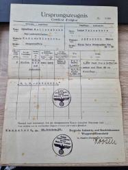 Nazi Almanyası → Türkiye İhracat Menşe Belgesi (28.10.1938, İstanbul Tahtakale Adresli) – Orijinal Mühürlü / Koleksiyonluk Arşiv Belgesi