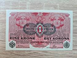AVUSTURYA-MACARİSTAN İMPARATORLUĞU İŞGAL DÖNEMİ / I. DÜNYA SAVAŞI KAĞIT PARASI 1 KRONE (EINE KRONE / EGY KORONA) – 1 ARALIK 1916 TARİHLİ – ORİJİNAL