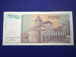 Yugoslavya 5.000.000 Dinar 1993. Çil 5000000
