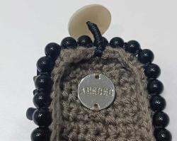 Vintage AMEDEO Hakiki Shell Cameo ve Siyah Oniks Taşlarıyla Elde Örülmüş Bilezik Bileklik