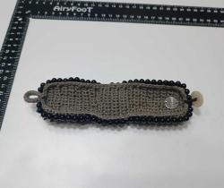 Vintage AMEDEO Hakiki Shell Cameo ve Siyah Oniks Taşlarıyla Elde Örülmüş Bilezik Bileklik