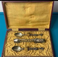 Antika Gümüş kaşık şeker maşası