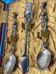 Antika Gümüş kaşık şeker maşası