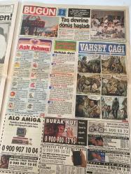 BUGÜN GAZETESİ DOĞUM GÜNÜ HEDİYESİ- 26 EYLÜL 1994 - TURKİSH NEWSPAPER - TAM TAKIM 8 SAYFADIR - Engin Civan-Tansu Çiller-Mehmet Yazar-Mesut Yılmaz-Ömer Yeşilyurt-Füsun Onat-Tanju Sürmeli-Melik Safi Duyar-Bedriye Aslan-Haydar Dümen-Ayşel Esen-Avhan Fırlak-Sami Nebioğlu-Nevzat Çelik-Şahin Altan-Ömer Ayçiçek-Uğur Gürkan-Tanju Topaç-Güneri Civaoğlu-Jale Şengün Kıranlı-Mümtaz Soysal-Marion Brando-Cheyanne Brando-Antonio Guidi-Boris Yeltsin-Slobodan Milosevic- Engin Civanım dolar istiyor canım-Batak rekortmeni-ANAP’ın Özallara vefa borcu yok-Taş devri Füsun-Çingene palamudu 75 bine oturdu-Kirli eller çitileyecek-Tını mini gecelik-Hafızanın ilacı oksijen-Veba salgını-Son pişmanlık fayda ediyor-Beddua okuyor-Organ mafyası-Milosevic’in oyunu tuttu-Madalyonun tersi-Kardeş acısı-Arkadaş kurbanı-Tren altında kaldı-Bilinmeyen Refah-Rüşvetten dakika dakika görüntüler-Libos Hakkı’ya mutluluk hapı-Jale’den sevgiler-Karanlıktaki El