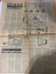 DÜNYA GAZETESİ PAZAR İLAVESİ DOĞUM GÜNÜ HEDİYESİ- 22 MART 1953 - TURKİSH NEWSPAPER -Anna Magnani-Susan Hayward-Mitzi Gaynor-Danny Kaye-Zeki Müren-Safiye Ayla-Horoz Hardi-Amet Hüsnü-Ester Williams-Jane Russell-J. Mason-Turhan Aker-Şehir Uşağı-Angèle Augier-Auguste-Vathek-Rauf Sezer-Franz Lukaszek-Feridun Lafaslı-TÜRKİYE(1)-YUNANİSTAN(0)-Altın Fayon filminde-Anna Magnani Şeker kız adı ile anılan Mitzi Gaynor-Evdeğiştirme uğurlumudur-Yıldızlar ansiklopedisi-60 yaşında dans hocası-Kadın Moda-Bahar ve yaz modasını hususiyetleriyle izah eden 35 model-Haftalık radyo programları-Dünya Mizah Tesadüfler-Miras-İstanbul akisleri Davulcu baba-Müşteri önünde emirle yumurtlayan tavuklar-Öldürten hastalık-Dünyanın en güzel çiçekleri nerededir?-Topuk feneri-Avrupada yeni bir havacılık sahası açılıyor-Dünya Spor-Türkiye Yunanistan karşılaşması-Beşiktaş Galatasaray bugün karşılaşıyor