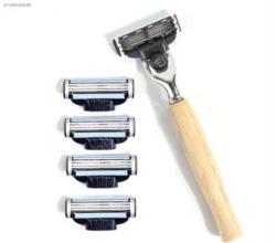 Gillette Mach 3 (banbu ağacı saplı).3 yedek bıçaklı