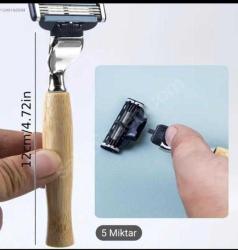 Gillette Mach 3 (banbu ağacı saplı).3 yedek bıçaklı
