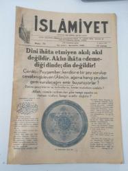 İSLAMİYET Haftalık, Dini, İçtimai, Ahlaki Gazete, 22 Ağustos 1949, Sayı:74  ( Baş Yazarı: Şemseddin Yeşil ) - 28.5/40 cm.