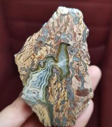 Kristalize Taşlaşmış Ağaç Çifti Kırmızı Bantlı Opalize Petrified Wood - Ağırlık: 385g - Benzersiz Koleksiyonluk Nadir Parça Kütle