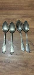 Vintage Gümüş Kaplama Yemek Servis Kaşıkları 4 Adet