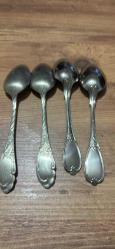 Vintage Gümüş Kaplama Yemek Servis Kaşıkları 4 Adet