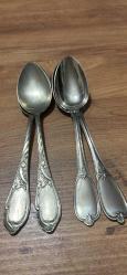 Vintage Gümüş Kaplama Yemek Servis Kaşıkları 4 Adet