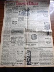 Tasviri Efkar Gazetesi - Turkish Newspaper - 16 Ağustos 1940 - İngiltere için dehşet haftası yazan Ebuzziya Zade Velid Başmakale - Reisicumhur İsmet İnönü Alman Elçisi İle görüştü - Moskova elçimiz Ali Haydar Aktay akşam Sovyet vapurundan çıkarken fotoğraf - başvekil Refik Saydam İstanbul'a geliyor - Sovyetler Fin hududuna 28 fırka yığdılar - Arnavutluk'ta İtalya'ya karşı isyan - bir Yunan harp gemisi batırıldı - İngiltere taarruza geçecek - ekmek meselesi belediye cezaları fırınlar arasında taksim ediliyor - İngiltere için dehşet haftası - Hitler Ordu erkanı ile görüştü - Alman hava taarruzuna en çok maruz kalan İngiliz şehirlerinden Liverpool fotoğraf - İsmet İnönü'nün köylülerle hasbihali - Orhan Seyfi'nin söyledikleri konuşan Kandemir - at yarışlarının sonu - hikaye bir sanat sırrı yazan Mahmut Yesari Yazı Dizisi - halk plajından para alınmayacak - Türk şehri neydi ne olmalıdır yazan Hilmi Ziya Ülken - yüzme teşvik müsabakaları - Tuzla İçmeleri - Poker tıraş bıçakları - Yeni kolej