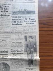 Tasviri Efkar Gazetesi - Turkish Newspaper - 16 Ağustos 1940 - İngiltere için dehşet haftası yazan Ebuzziya Zade Velid Başmakale - Reisicumhur İsmet İnönü Alman Elçisi İle görüştü - Moskova elçimiz Ali Haydar Aktay akşam Sovyet vapurundan çıkarken fotoğraf - başvekil Refik Saydam İstanbul'a geliyor - Sovyetler Fin hududuna 28 fırka yığdılar - Arnavutluk'ta İtalya'ya karşı isyan - bir Yunan harp gemisi batırıldı - İngiltere taarruza geçecek - ekmek meselesi belediye cezaları fırınlar arasında taksim ediliyor - İngiltere için dehşet haftası - Hitler Ordu erkanı ile görüştü - Alman hava taarruzuna en çok maruz kalan İngiliz şehirlerinden Liverpool fotoğraf - İsmet İnönü'nün köylülerle hasbihali - Orhan Seyfi'nin söyledikleri konuşan Kandemir - at yarışlarının sonu - hikaye bir sanat sırrı yazan Mahmut Yesari Yazı Dizisi - halk plajından para alınmayacak - Türk şehri neydi ne olmalıdır yazan Hilmi Ziya Ülken - yüzme teşvik müsabakaları - Tuzla İçmeleri - Poker tıraş bıçakları - Yeni kolej