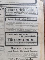 Tasviri Efkar Gazetesi - Turkish Newspaper - 16 Ağustos 1940 - İngiltere için dehşet haftası yazan Ebuzziya Zade Velid Başmakale - Reisicumhur İsmet İnönü Alman Elçisi İle görüştü - Moskova elçimiz Ali Haydar Aktay akşam Sovyet vapurundan çıkarken fotoğraf - başvekil Refik Saydam İstanbul'a geliyor - Sovyetler Fin hududuna 28 fırka yığdılar - Arnavutluk'ta İtalya'ya karşı isyan - bir Yunan harp gemisi batırıldı - İngiltere taarruza geçecek - ekmek meselesi belediye cezaları fırınlar arasında taksim ediliyor - İngiltere için dehşet haftası - Hitler Ordu erkanı ile görüştü - Alman hava taarruzuna en çok maruz kalan İngiliz şehirlerinden Liverpool fotoğraf - İsmet İnönü'nün köylülerle hasbihali - Orhan Seyfi'nin söyledikleri konuşan Kandemir - at yarışlarının sonu - hikaye bir sanat sırrı yazan Mahmut Yesari Yazı Dizisi - halk plajından para alınmayacak - Türk şehri neydi ne olmalıdır yazan Hilmi Ziya Ülken - yüzme teşvik müsabakaları - Tuzla İçmeleri - Poker tıraş bıçakları - Yeni kolej