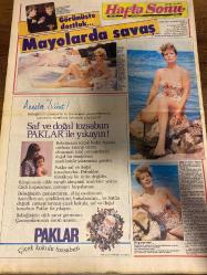 HAFTA SONU GAZETESİ DOĞUM GÜNÜ HEDİYESİ  ( Turkish Newspaper ) - 16 EYLÜL 1983 - TAM TAKIM 12 SAYFADIR -Hülya Koçyiğit-Melek Koçyiğit-Emel Sayın-Ajda Pekkan-Hülya Tuğlu-Faruk Peker-Hülya Avşar-Adnan Şenses-Kadir İnanır-Ümit Tokcan-Azra Balkan-Feride Karaca-Nükhet Duru-Bircan Bali-Ajda Pekkan-Orhan Gencebay-Türkan Şoray-Cihan Ünal-Ümit Besen-Hülya Avşar-İbrahim Tatlıses-Türkan Şoray-Cihan Ünal-Sevim Emre-Hülya Avşar-Ahu Tuğba Koçyiğitler’de ölüm trafiği-Anne Koçyiğit ölü gibi-Melek Koçyiğit için çifte nöbet-Ona bir şey olursa ben de ölürüm-Görünüşte dostluk-Mayolarda savaş-İlk giyen kim-Çıldırtan yakınlık-Güzele ne yaramaz-Malınız ve canınız İbo’nun güvencesinde-Süha Bey tuttuğunu altın ediyor-Sünnetçide barıştılar-Çıplak kardeşler-Devlerin gecesi-Kocasını kendi elleriyle kadınlaştıran kadın-Ahu’nun da gorilleri var-Sanat dünyası yılın aşkını yargılıyor-Bir gizli nikah ve dört bilinmeyen-Artık kaçmıyorlar
