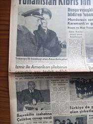 Hürriyet Gazetesi -  Turkish Newspaper - 9 Şubat 1957 - Yunanistan Kıbrıs için yine atıp tutuyor - Rusya ve peyklerin pazarlık teklifini reddettiğini bildiren Yunanistan batılıların yardımını istedi - tokyo'ya ilk bombayı atan Amerikalı pilot General Doolittle fotoğraf - Osman Bölükbaşı dün yaptığı 35 dakikalık hasbihal sırasında fotoğraf - başvekili Adnan Menderes'in izahatını Fethi Çelikbaş cevap verdi - Türkiye'de petrol aramakta olan şirketler 12'ye yükseldi - devamlı sise rağmen İstanbul dün bir Aralık Bahar havasına büründü fotoğraf - edebi sohbetler yazan Nihat Sami Banarlı - Dolmabahçe stadı arkasında bir yüzme havuzu yapılacak - Bursa'da volfram madeni işletilecek - Perihan Altındağ Sözeri kristal gazinosu'nda - aşk ve macera romanı esir kuş yazan Kerime Nadir yazı dizisi - Sabite Tur bebek Gazinosunda - Lig lideri Galatasaray lig sonuncusu Beyoğlusporla  saat 14.45'te oynuyor fotoğraf - Karagümrük Eyüp bugün oynuyorlar - Federasyon Kupası voleybol maçları -Fenerbahçe'nin maçı