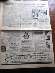 Hürriyet Gazetesi -  Turkish Newspaper - 9 Şubat 1957 - Yunanistan Kıbrıs için yine atıp tutuyor - Rusya ve peyklerin pazarlık teklifini reddettiğini bildiren Yunanistan batılıların yardımını istedi - tokyo'ya ilk bombayı atan Amerikalı pilot General Doolittle fotoğraf - Osman Bölükbaşı dün yaptığı 35 dakikalık hasbihal sırasında fotoğraf - başvekili Adnan Menderes'in izahatını Fethi Çelikbaş cevap verdi - Türkiye'de petrol aramakta olan şirketler 12'ye yükseldi - devamlı sise rağmen İstanbul dün bir Aralık Bahar havasına büründü fotoğraf - edebi sohbetler yazan Nihat Sami Banarlı - Dolmabahçe stadı arkasında bir yüzme havuzu yapılacak - Bursa'da volfram madeni işletilecek - Perihan Altındağ Sözeri kristal gazinosu'nda - aşk ve macera romanı esir kuş yazan Kerime Nadir yazı dizisi - Sabite Tur bebek Gazinosunda - Lig lideri Galatasaray lig sonuncusu Beyoğlusporla  saat 14.45'te oynuyor fotoğraf - Karagümrük Eyüp bugün oynuyorlar - Federasyon Kupası voleybol maçları -Fenerbahçe'nin maçı