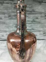 Antika Bolu Osmanlı Kızıl Bakır İbrik