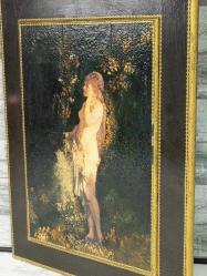 Antika Avrupa Ahşap Üzerine Muazzam Boyama Tablo