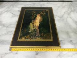 Antika Avrupa Ahşap Üzerine Muazzam Boyama Tablo