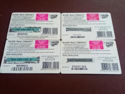 TÜRKCELL GSM; HAZIR KART  (4 ADET KART)