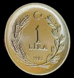 1982 1 Lira Çil Aliminyum (799 Bin baskı adet)