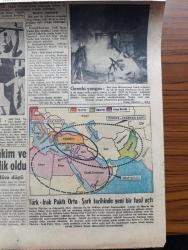 Hürriyet Gazetesi - Turkish Newspaper - 8 Mart 1955 - Trikotaj sanayii haftada ancak 3 gün çalışabiliyor - Cumhurreisi Celal Bayar ve bayan Reşide Bayar dün akşam Kral 2. Faysal şerefine verdiği ziyafette fotoğraf - hafif bir rahatsızlık geçiren Celal Bayar Dün öğleden önce istirahat etti - Tops darlığını gidermek üzere yer fıstığından tops yapılacak - üzerlerine kadın erkek adları yazıldıktan sonra denize atılan kaşıklar fotoğraf - Hüseyin Cahit Yalçın için af veya tahliye ihtimali yok - Türk Irak paktı orta şark tarihinde yeni fasıl açtı harita - kadın satılmaz filmi şan sinemasında - Mogambo filmi yeni Melek sinemasında - Milli Piyango Dün çekildi - foto haber - Sadık mankenler fotoğraf - 5 dolar ve zeka sayesinde fotoğraf - Gripin - Deschiens kan kuvvet şurubu - İstanbul Ankara Radyosu Programı - Sulfaderme yara merhemi - Fatoş karikatür - güngörmüşler karikatür - Gökler hakimi Gordon karikatür - büyükbaba adı verilen atom intifakı