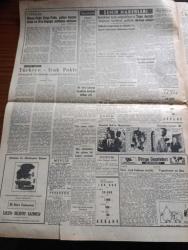 Hürriyet Gazetesi - Turkish Newspaper - 8 Mart 1955 - Trikotaj sanayii haftada ancak 3 gün çalışabiliyor - Cumhurreisi Celal Bayar ve bayan Reşide Bayar dün akşam Kral 2. Faysal şerefine verdiği ziyafette fotoğraf - hafif bir rahatsızlık geçiren Celal Bayar Dün öğleden önce istirahat etti - Tops darlığını gidermek üzere yer fıstığından tops yapılacak - üzerlerine kadın erkek adları yazıldıktan sonra denize atılan kaşıklar fotoğraf - Hüseyin Cahit Yalçın için af veya tahliye ihtimali yok - Türk Irak paktı orta şark tarihinde yeni fasıl açtı harita - kadın satılmaz filmi şan sinemasında - Mogambo filmi yeni Melek sinemasında - Milli Piyango Dün çekildi - foto haber - Sadık mankenler fotoğraf - 5 dolar ve zeka sayesinde fotoğraf - Gripin - Deschiens kan kuvvet şurubu - İstanbul Ankara Radyosu Programı - Sulfaderme yara merhemi - Fatoş karikatür - güngörmüşler karikatür - Gökler hakimi Gordon karikatür - büyükbaba adı verilen atom intifakı