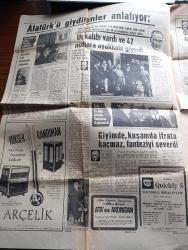 Hürriyet Pazar Extra Gazetesi - Turkish Newspaper - 10 Kasım 1963 - Fahrettin Altay o günü anlatıyor - Batmayan Güneş - Atatürk Dolmabahçe sarayı'nın bahçesinde fotoğraf - dolmabahçe'de ebedi uykusunda fotoğraf - Atatürk'ün idam fermanı fotoğraf - karar vermiştik cenaze namazı sarayda kılınacaktı - olur sultanım siz sadece emredin biz o haini idama bile mahkum ederiz yazan Metin Soysal - Damat Ferit - Atatürk'ü giydirenler anlatıyor - gömlekçisi Petro Martino anlatıyor fotoğraf - Atatürk'ün terzisi Jan Pilüris fotoğraf - giyimde kuşamda ifrata kaçmaz fanteziyi severdi - Atatürk'ün kunduracısı  Onufri Karkilidis fotoğraf - Atatürk'ün kullandığı iki marka yazan Mithat Sertoğlu - Büyük kurtarıcıya ait 3 hatıra - dünya basını Atatürk için neler yazmıştı - Doktor Nazım Şakir anlatıyor Sakarya muharebesi'ne giderken üç kaburga kemiği de kırıktı - milli mücadelenin ilk günlerinde Atatürk Çerkes Ethem ve Kazım Özalp yanyana fotoğraf - Atatürk Denizi çok severdi fotoğraf - Kurtuluş mücadelesi