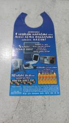 90 lı yıllar ''bırak müzik içeri girsin''temalı gazlı içecek reklam kağıdı