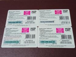 TURKCELL GSM KONTÜR KARTI 4 ADET